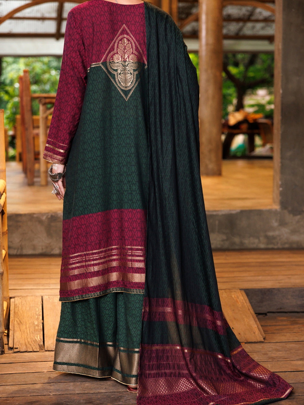 Multicolor Yarn-Dyed Jacquard 3Pc Stitched - ALP-3PS-2023