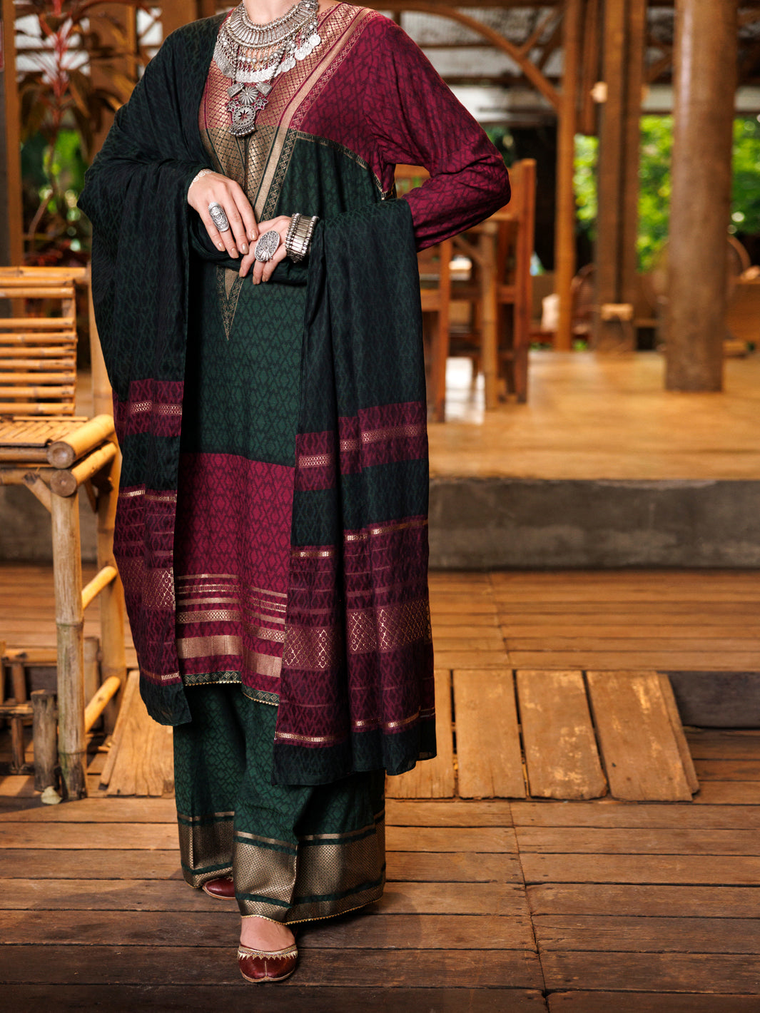 Multicolor Yarn-Dyed Jacquard 3Pc Stitched - ALP-3PS-2023