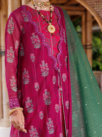 Magenta Khaddi Net 3Pc Stitched - ALP-3PS-2027