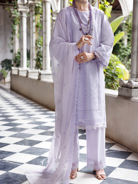 Purple Schiffli Lawn 3 Piece Stitched - ALP-3PS-2110