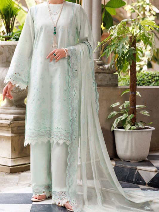 Light Green Schiffli Lawn 3 Piece Stitched - ALP-3PS-2112