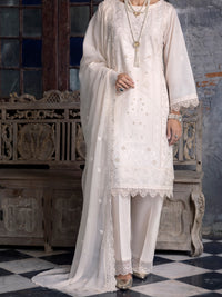 Off White Schiffl Lawn 3 Piece Stitched - ALP-3PS-2113