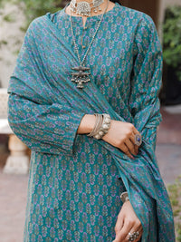 Teal Lawn 3 Piece Stitched - ALP-3PS-2121