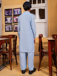 Sky Blue Blended Kameez Shalwar - ALT-KS-088