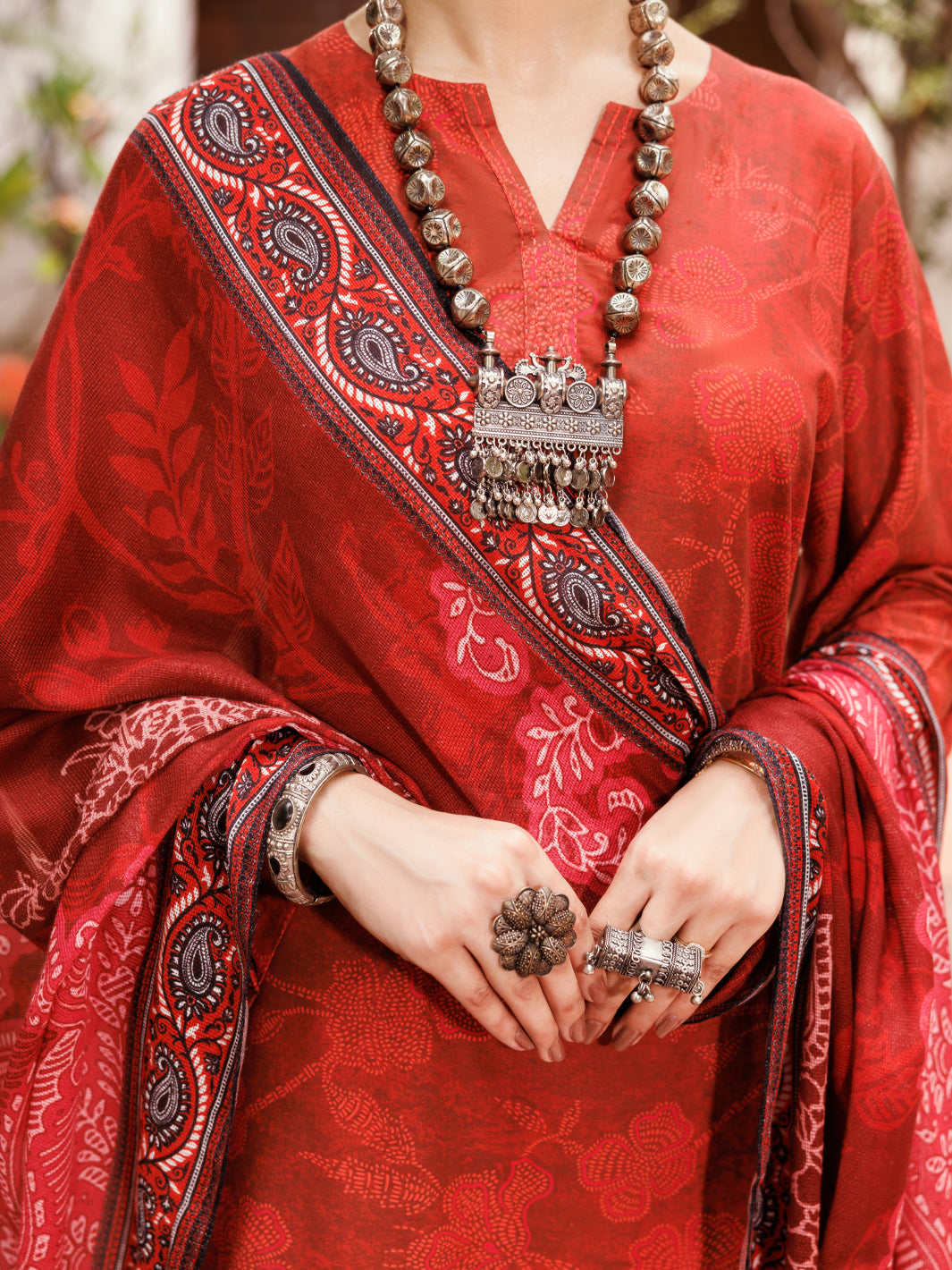 Maroon Cambric 3Pc Stitched - ALP-3PS-2137