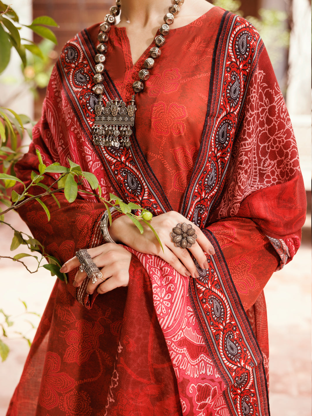 Maroon Cambric 3Pc Stitched - ALP-3PS-2137