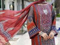 Maroon Lawn 3 Piece Stitched - ALP-3PS-2140