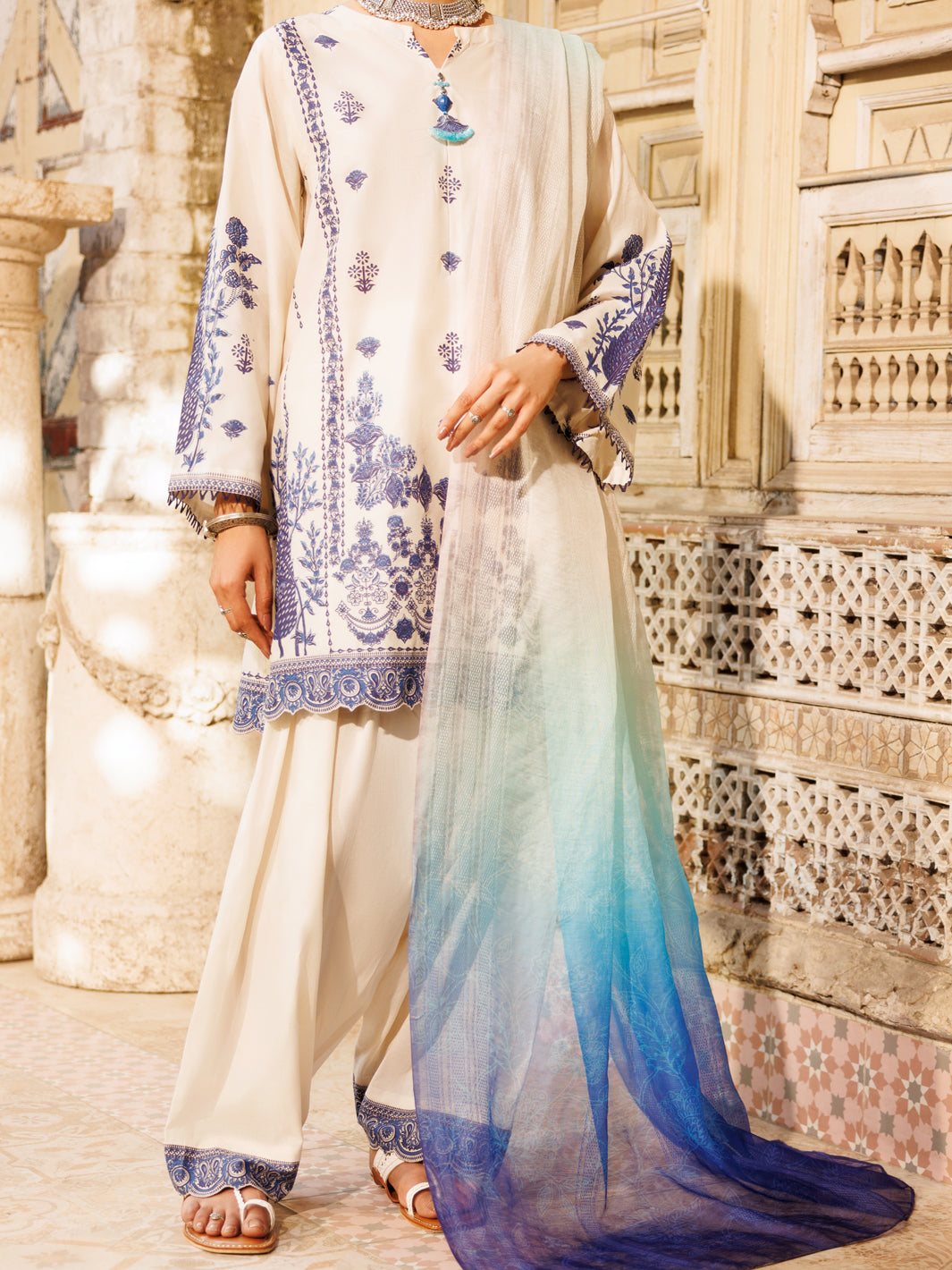 Ivory Cambric 3Pc Stitched - ALP-3PS-2141