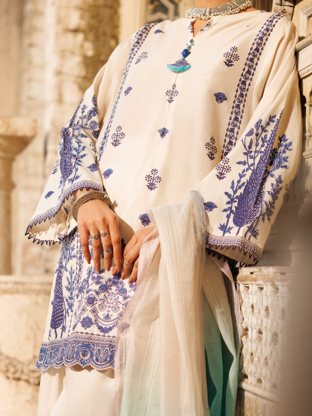 Ivory Cambric 3Pc Stitched - ALP-3PS-2141