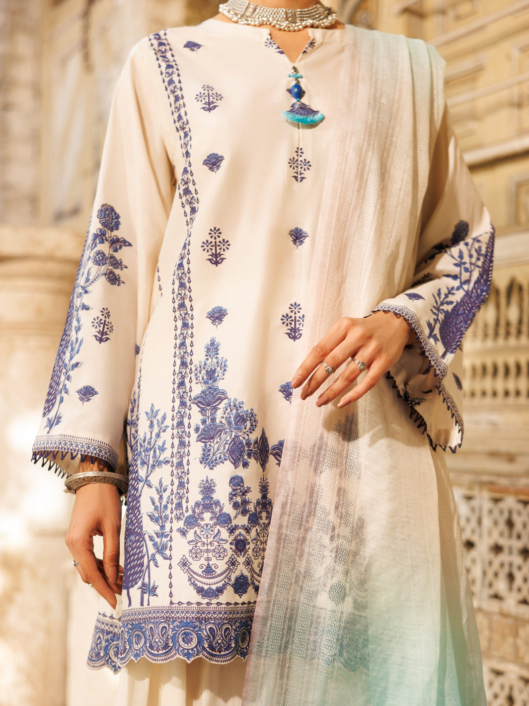 Ivory Cambric 3Pc Stitched - ALP-3PS-2141