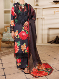 Black Lawn 3 Piece Stitched - ALP-3PS-2152