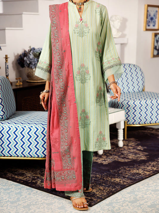 Pistachio Green Dobby 3Pc Stitched - ALP-3PS-2164