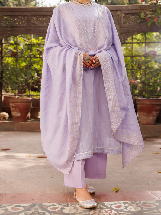 Lilac Cotton Dobby 3 Piece Stitched - ALP-3PS-2165
