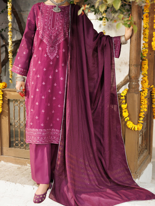 Purple Dobby 3 Piece Stitched - ALP-3PS-2168