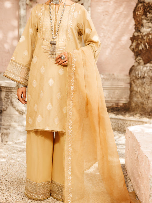 Beige Jacquard 3Pc Stitched - ALP-3PS-2176