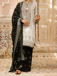 Black & White Jacquard 3Pc Stitched - ALP-3PS-2177