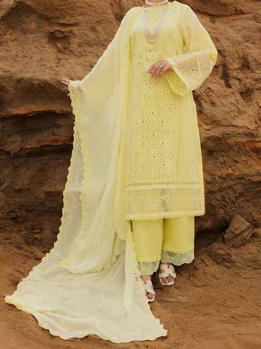 Lemon Lawn 3 Piece Stitched - ALP-3PS-2180
