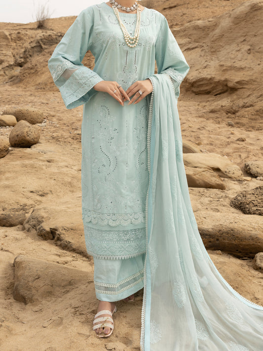 Sky Blue Lawn 3 Piece Unstitched - ALP-3PS-2181