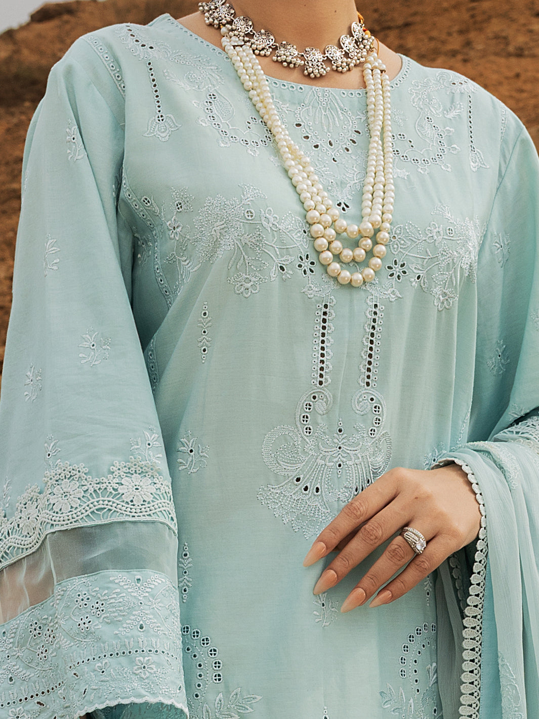 Sky Blue Lawn 3 Piece Unstitched - ALP-3PS-2181