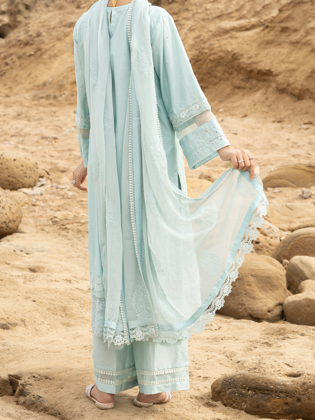 Sky Blue Lawn 3 Piece Unstitched - ALP-3PS-2181