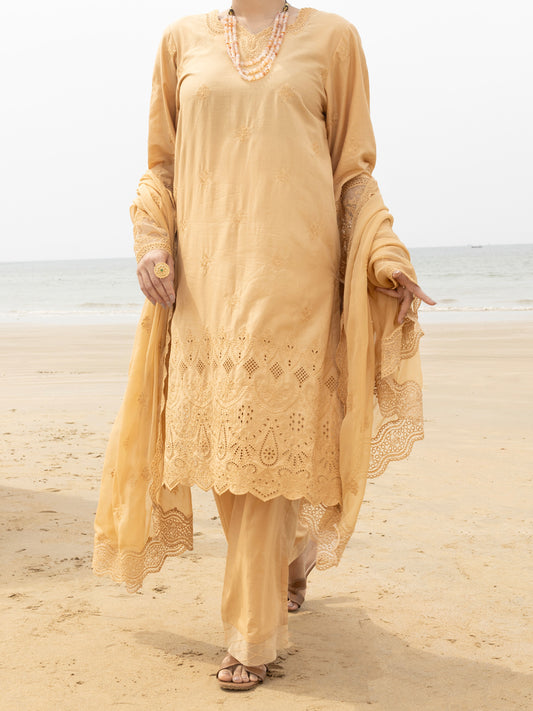 Khaki Lawn 3Pc Stitched - ALP-3PS-2183