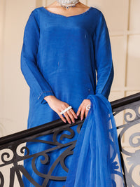 Blue Raw Silk 3Pc Stitched - ALP-3PS-2195
