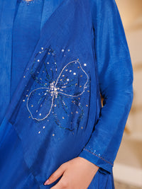 Blue Raw Silk 3Pc Stitched - ALP-3PS-2195