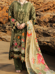 Mehndi Green Lawn 3 Piece Unstitched - ALP-3PS-2201