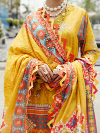 Yellow Cambric 3Pc Unstitched - ALP-3PS-2205