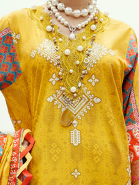 Yellow Cambric 3Pc Unstitched - ALP-3PS-2205