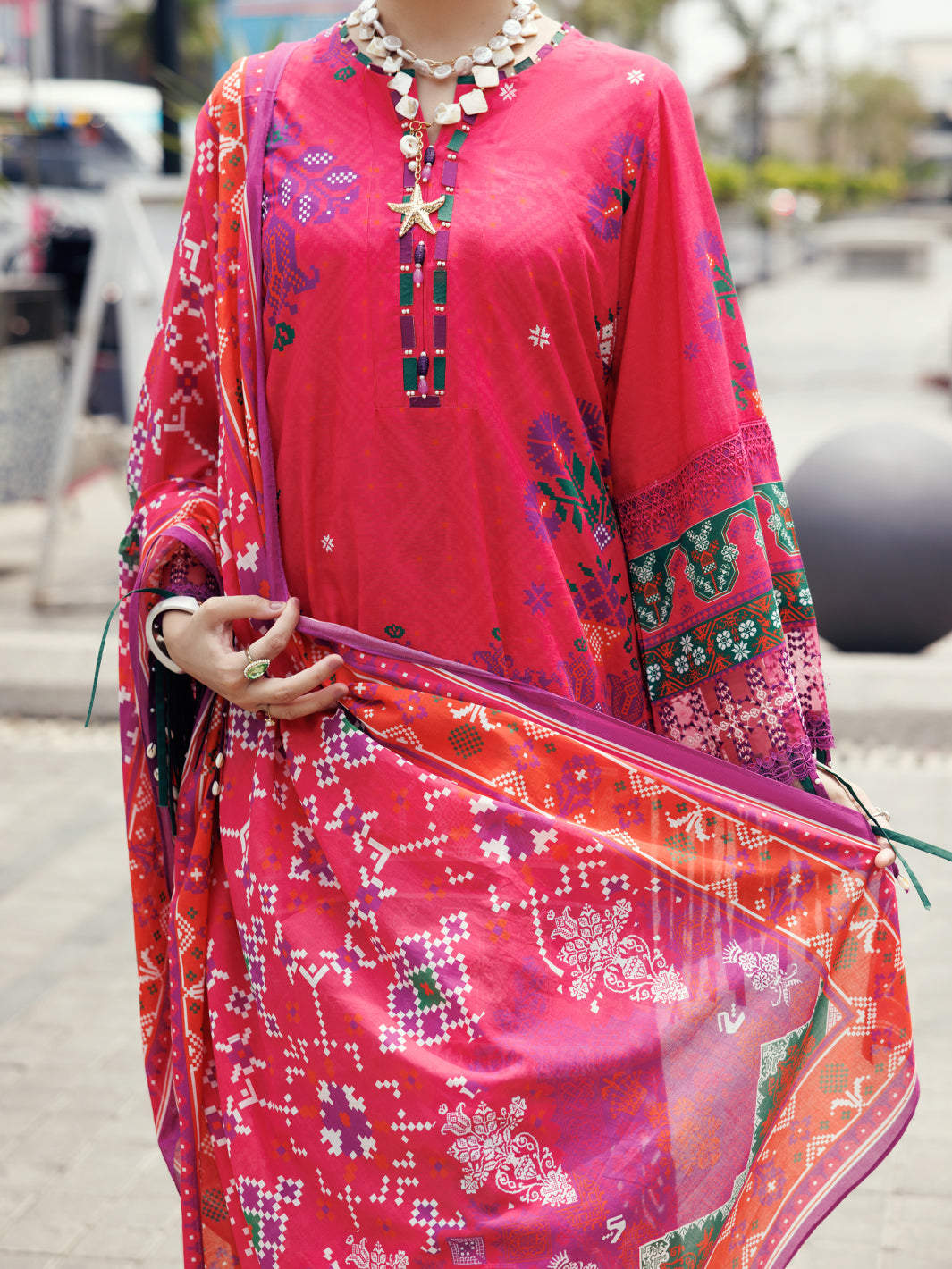 Pink Cambric 3Pc Unstitched - ALP-3PS-2206