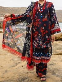 Black Lawn 3 Piece Unstitched - ALP-3PS-2207