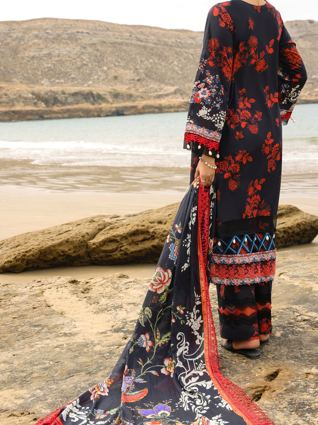 Black Lawn 3 Piece Unstitched - ALP-3PS-2207