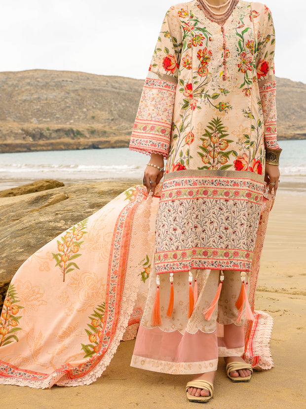 Beige Lawn 3 Piece Unstitched - ALP-3PS-2208