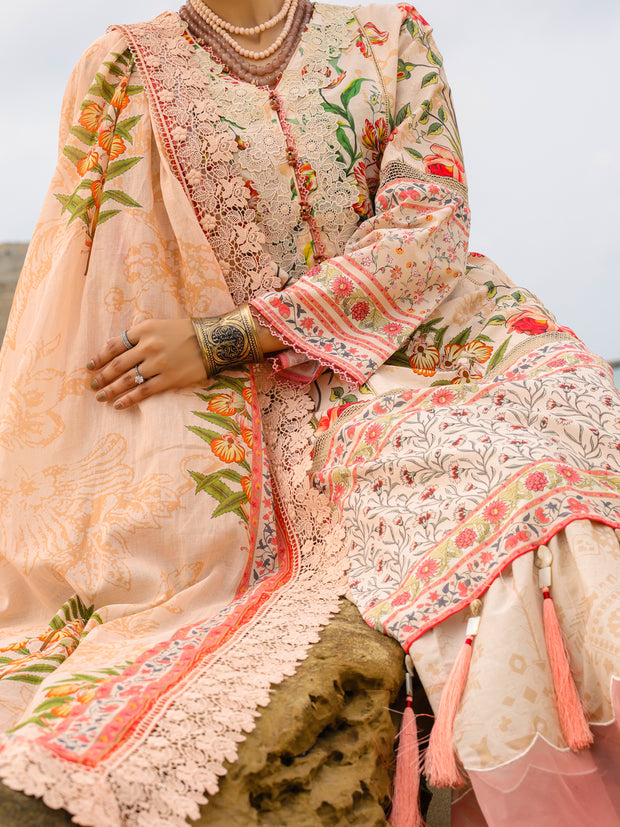Beige Lawn 3 Piece Unstitched - ALP-3PS-2208