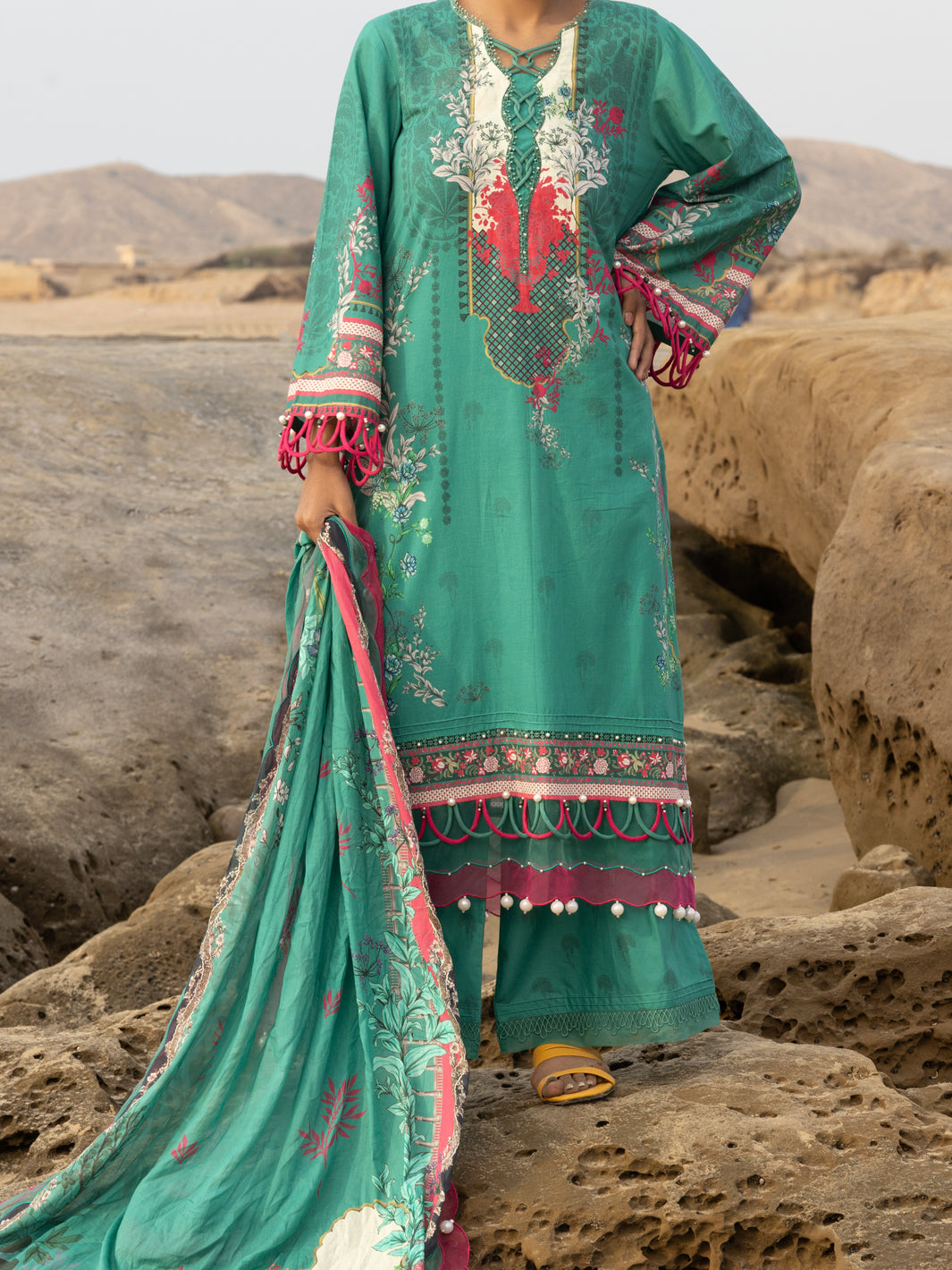Green Lawn 3 Piece Unstitched - ALP-3PS-2214