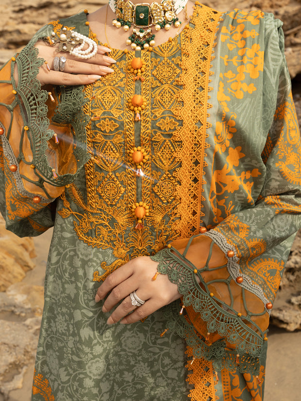 Sage Green Lawn 3 Piece Unstitched - ALP-3PS-2218