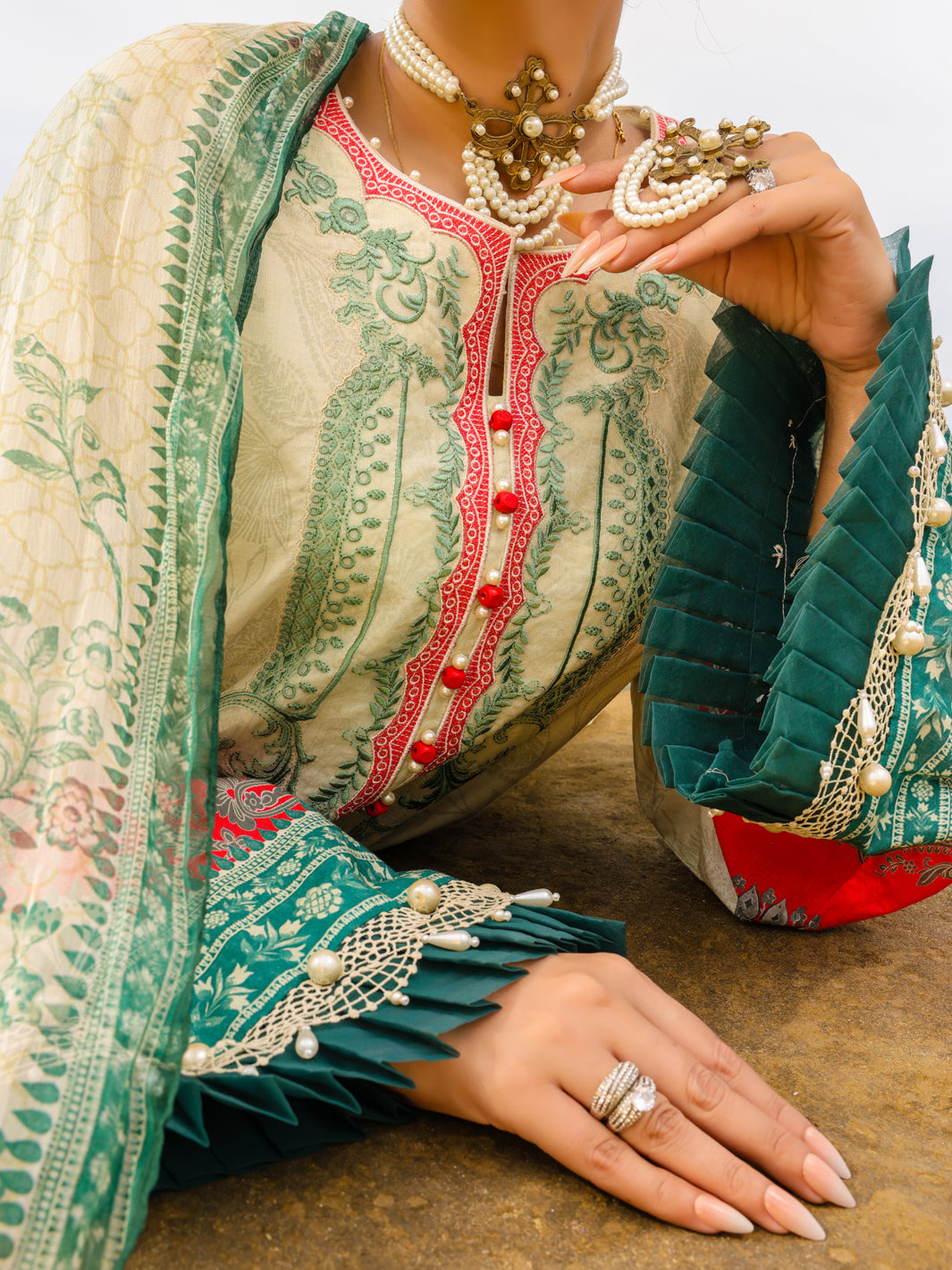 Pistachio Green Lawn 3Pc Unstitched - ALP-3PS-2223