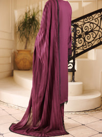 Purple Lino Kara 3 Piece Unstitched - ALP-3PS-2227