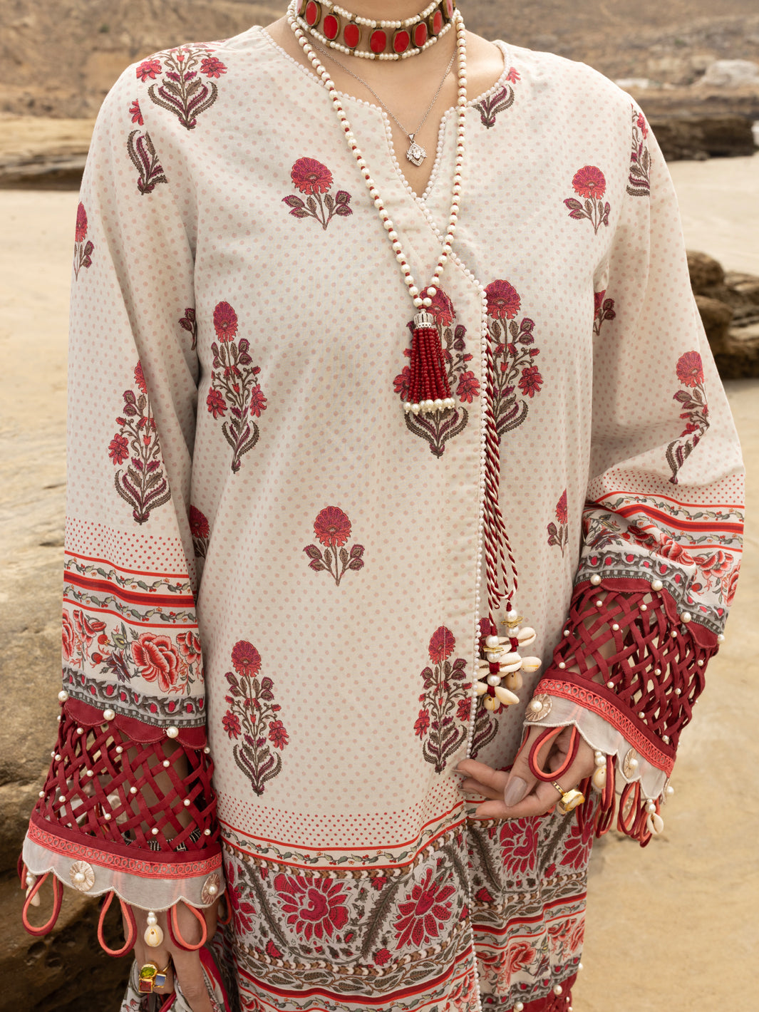 Maroon Lawn 2 Piece Unstitched - ALP-2PS-SLKD-UN-2262
