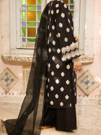 Black Yarn Dyed Jacquard 3Pc Stitched - ALP-3PS-2269