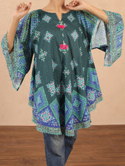 Teal Cambric Tunic - ALP-LK-1981 - Almirah Online