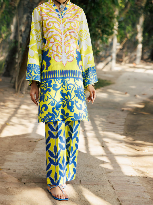 Lime Green Lawn Women Kurti - ALP-LK-2278