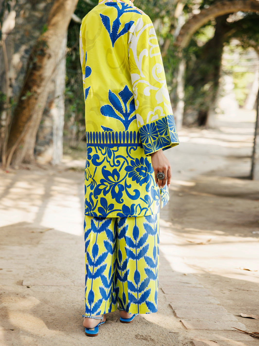 Lime Green Cambric Kurti - ALP-LK-2278