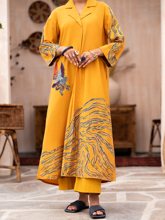 Mustard Cambric 2Pc Stitched - ALP-2PS-LKS-1707