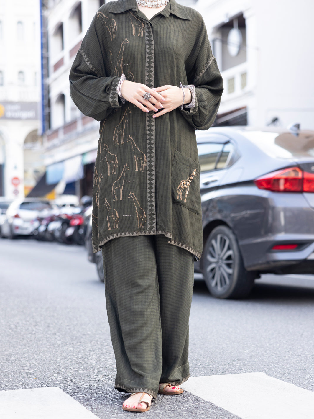 Mehndi Green Cotton Dobby 2 Piece Stitched - ALP-2PS-LKS-1819 - Almirah Online