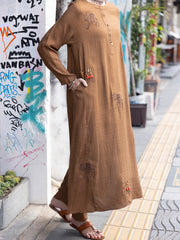 Brown Cotton Dobby 2 Piece Stitched - ALP-2PS-LKS-1822 - Almirah Online