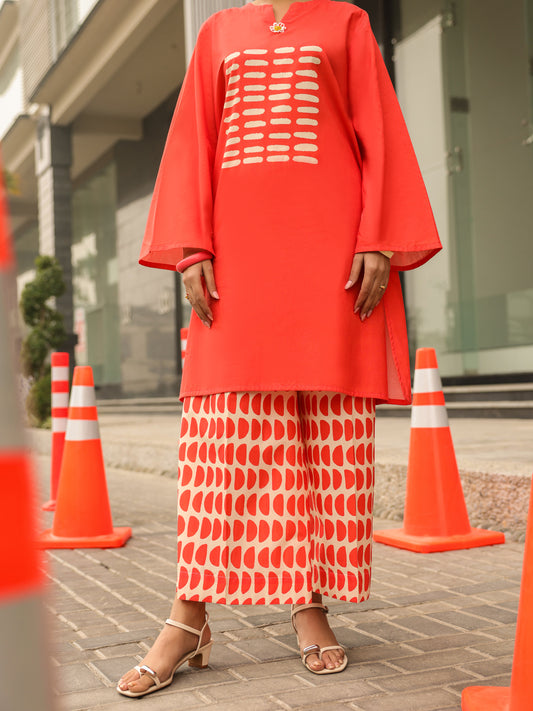 Orange Kurti - ALP-SLK-2547A