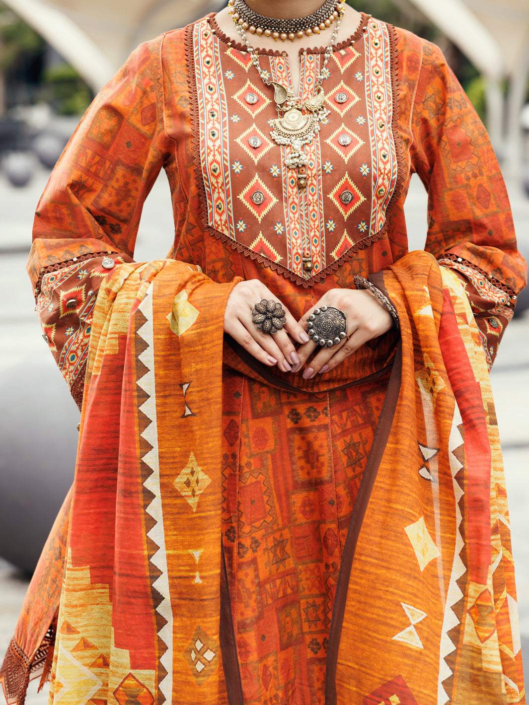 Mustard Lawn 2Pc Unstitched - ALP-2PS-SLKD-UN-2267