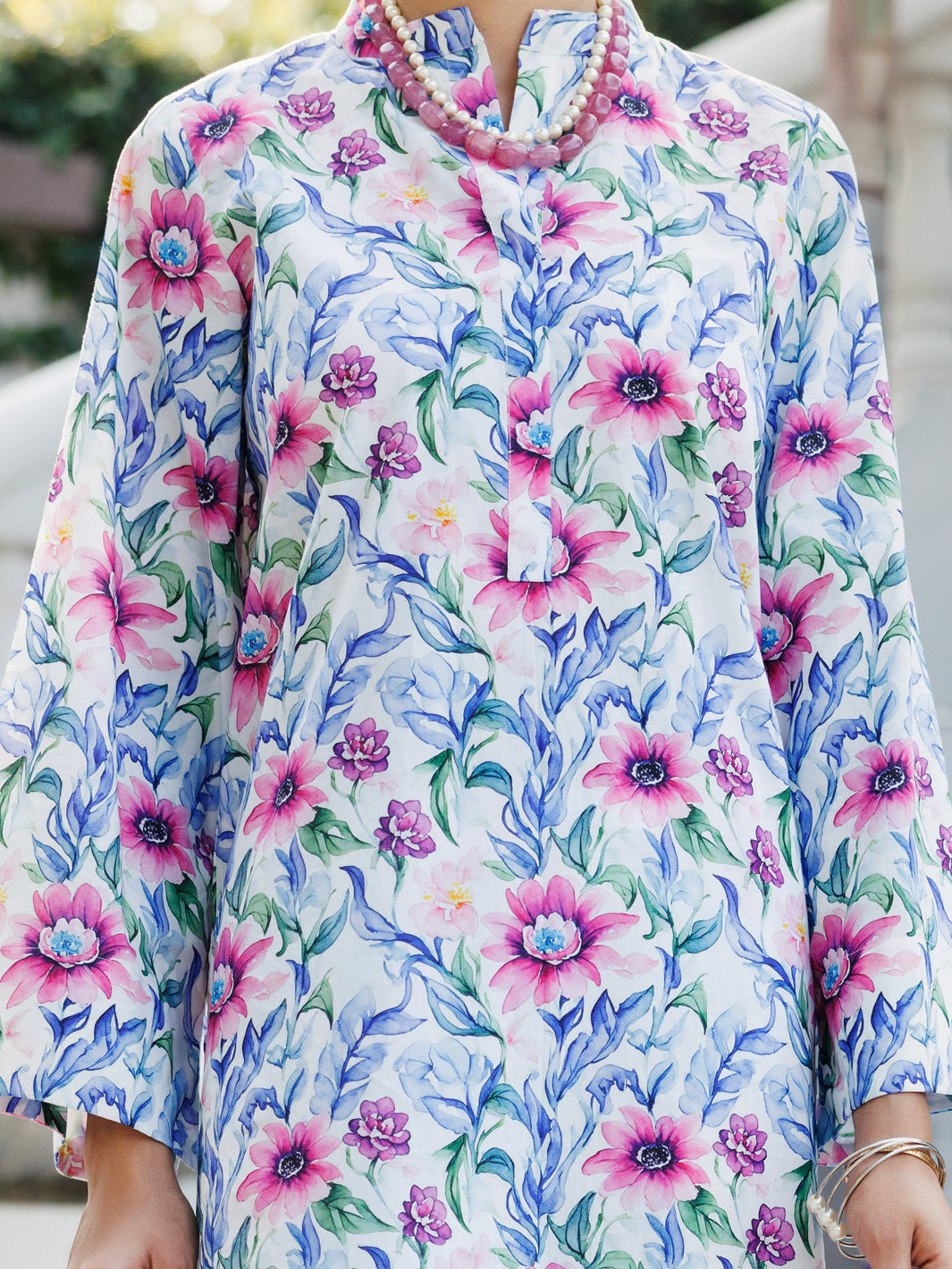 Multicolor Lawn Co-ord Set - ALP-2PS-SLKS-2240